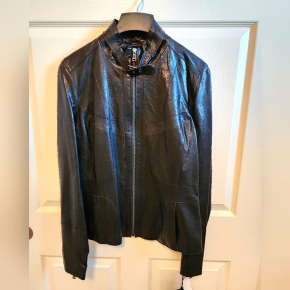 Marc New York Genuine Leather Jacket Large Tall - Picture 1 of 8